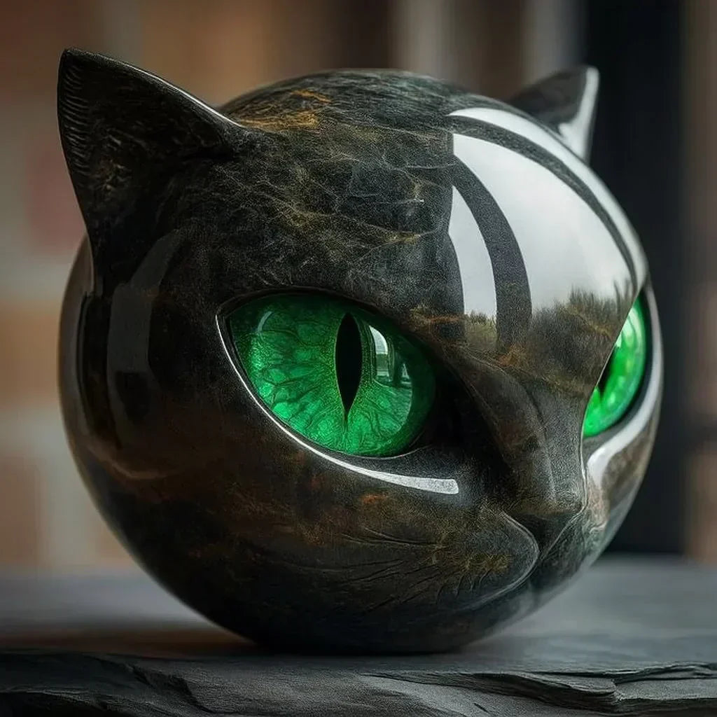 ZyxCharm – Escultura Mística de Gato Negro