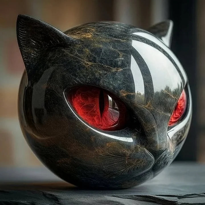 ZyxCharm – Escultura Mística de Gato Negro