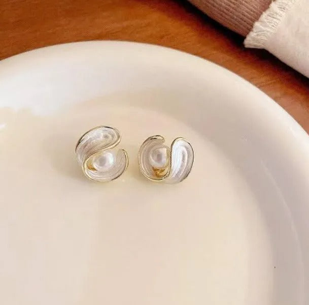 Liorie™ - Pendientes de Perlas con Diseño en Espiral