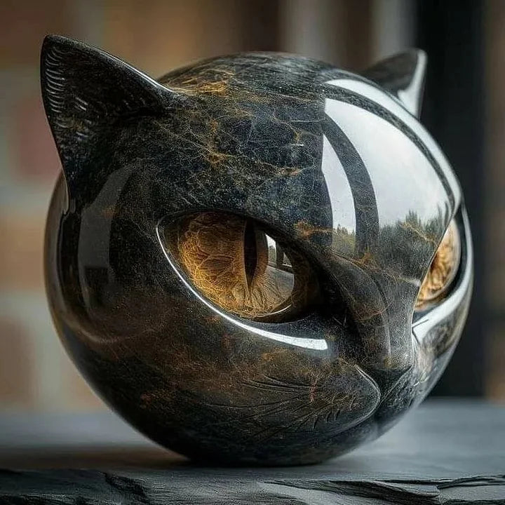 ZyxCharm – Escultura Mística de Gato Negro